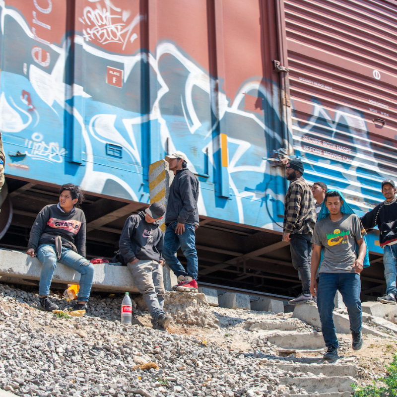 NotreDame's tweet photo. Notre Dame students in Eva Dziadula’s Economics of Immigration class traveled to Puebla, Mexico, over spring break to speak directly to migrants traversing a dangerous route from Central America to the U.S. border.