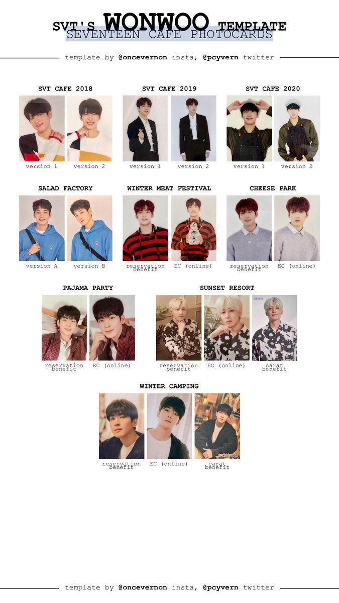 sorry this took forever: seventeen cafe japan photocard templates