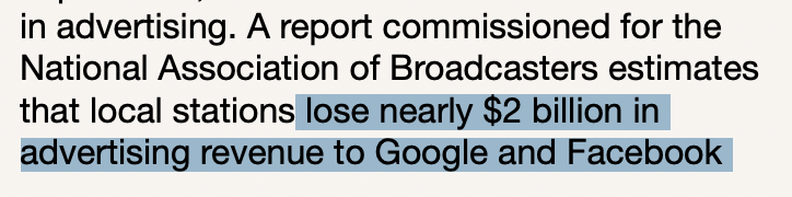 grantxfox's tweet photo. Political ads are a big reason why local broadcast news hasn't seen the same kind of cuts and layoffs that local print news has https://t.co/MyorEU9w32