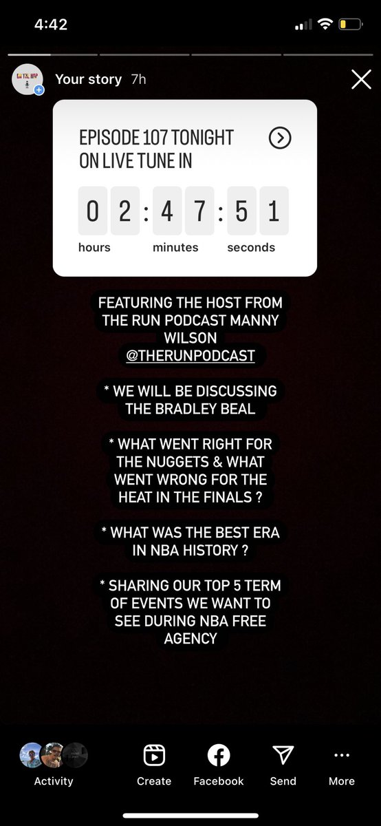 Two hour count down for episode 107 tonight on Instagram live. #applepodcast #sportspodcast #NBA #NBAFinals #nbatrades #Suns