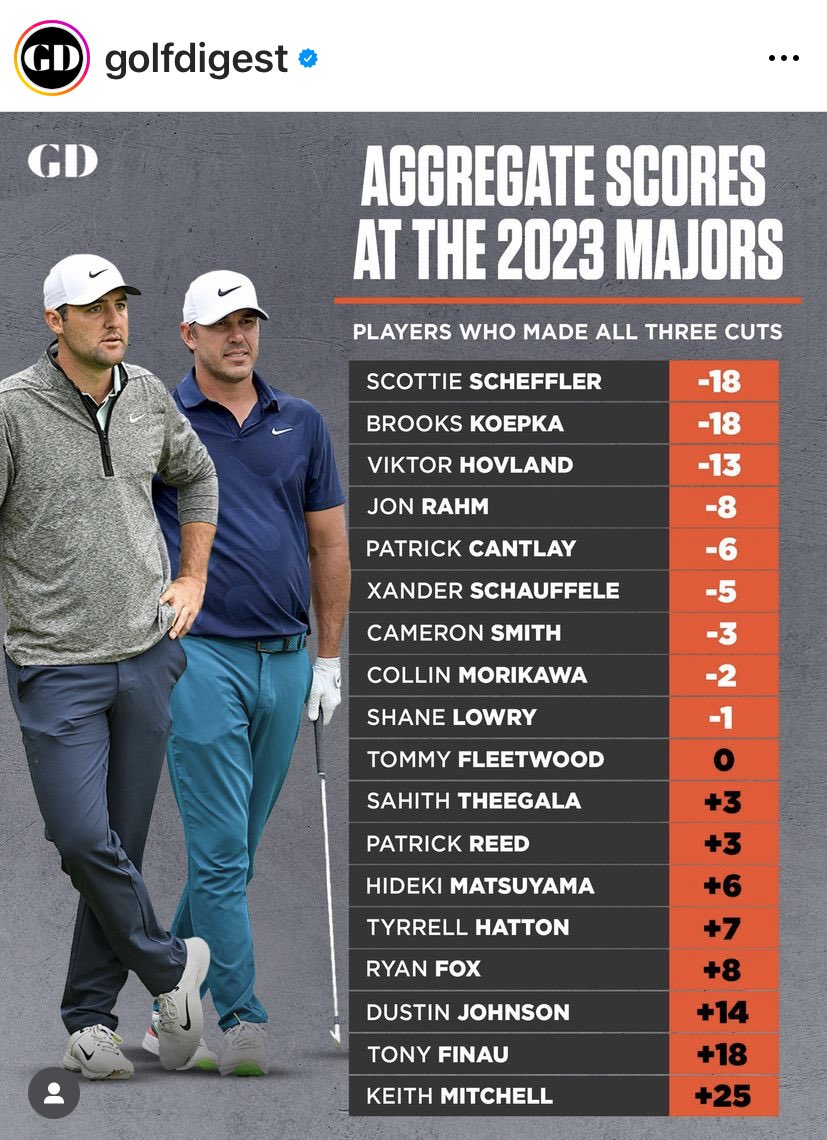 Brooks Koepka, DJ, and P Reed are 3 of the best 12 Americans

(Don’t see P Reed getting picked for the Ryder Cup, but it’s hard to argue he lacks the talent)

DJ and Brooks are basically 🔒 at this point
