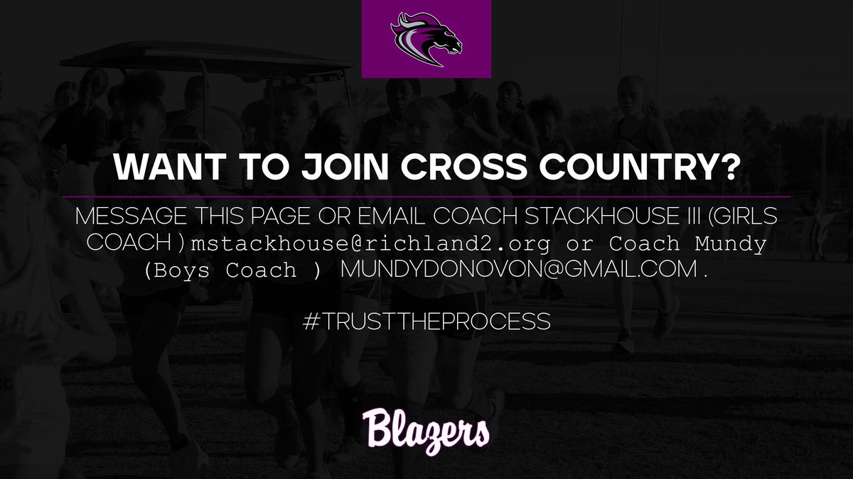 CoachStackRVXC's tweet image. Be apart of something special. #TrustintheProcess

 @RVBlazersTFXC @RidgeViewSports