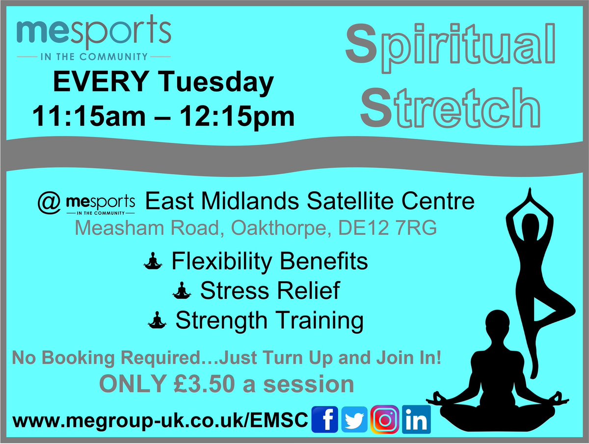Join us EVERY Tuesday for SPIRITUAL STRETCH with ME Sports in the Community...NO PRE-BOOKING REQUIRED!
🧘‍♀️Flexibility Benefits
🧘‍♀️Stress Relief
🧘‍♀️Meditation
🧘‍♀️Strength Training
#yoga #corestrength #relax #stretch #meditation #EMSC