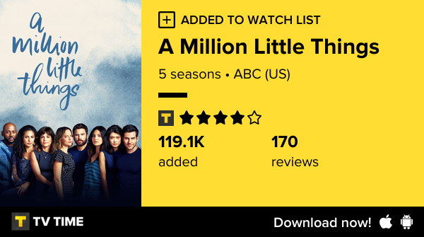 I've just started following A Million Little Things https://t.co/TqUABdKbZv #tvtime https://t.co/8YEX4JMEhS