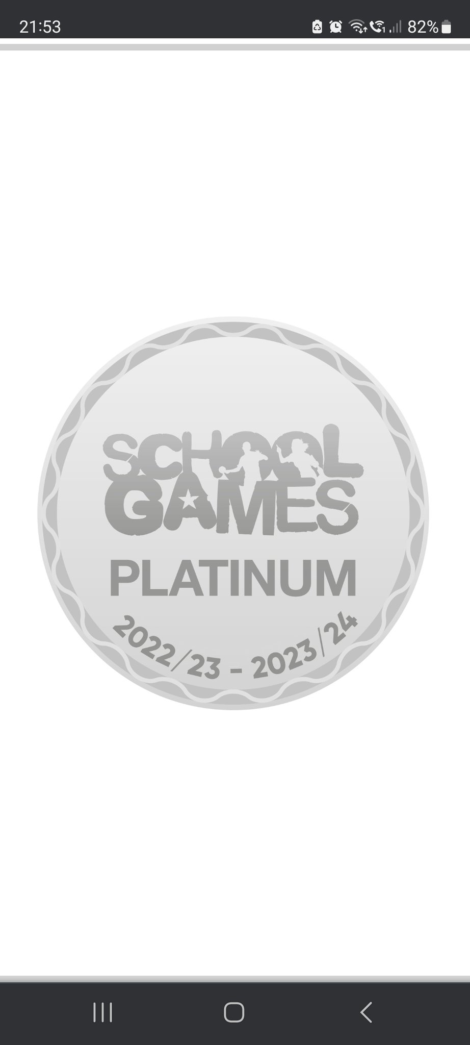 School Games Award – Platinum