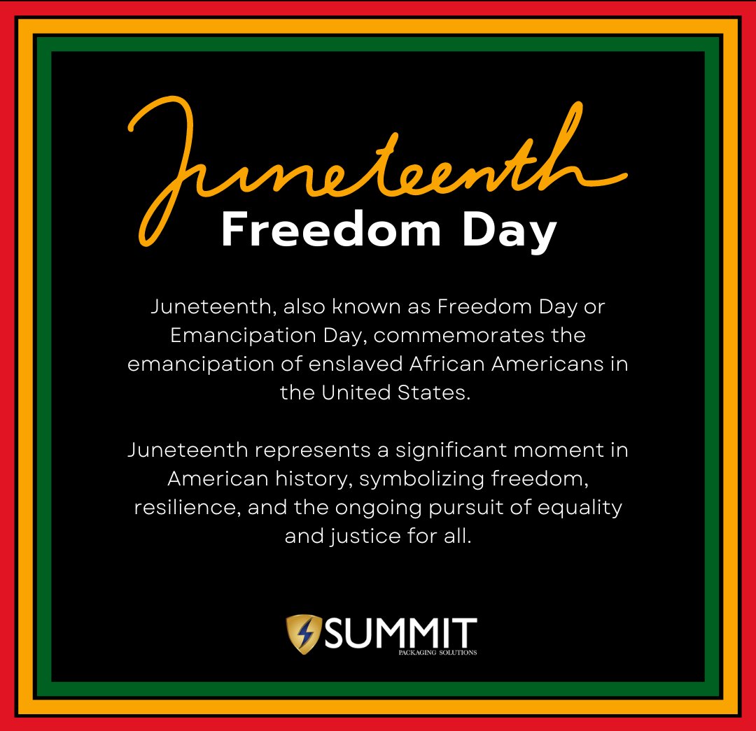 Today, we are proud to join the nation in celebrating Juneteenth, a momentous occasion that marks the liberation of enslaved African Americans in the United States. Together, let us continue to learn, grow, and build a brighter future for all.