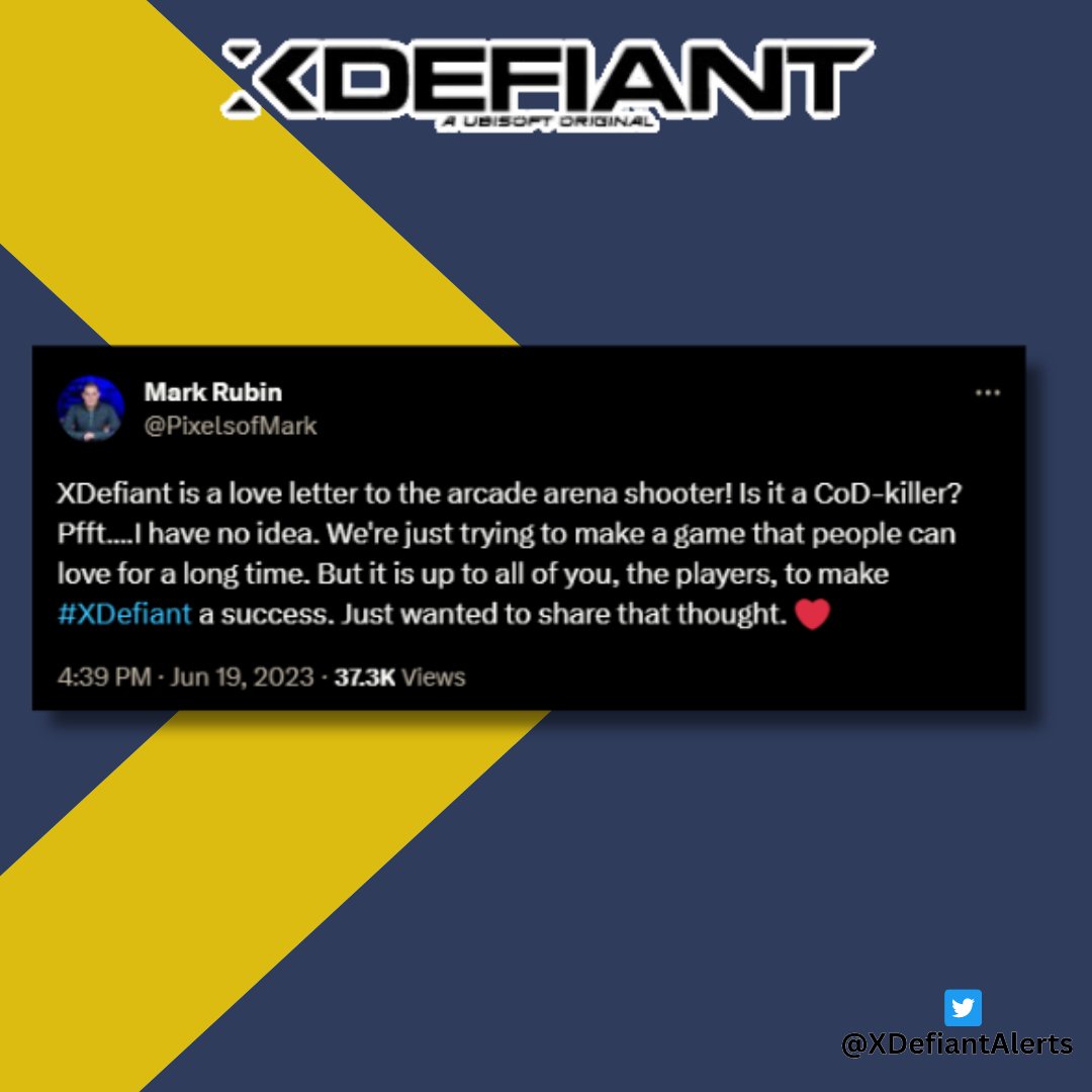 Mark Rubin responds to people calling XDefiant a 'CoD-Killer'.

"...a love letter to the arcade arena shooter!"