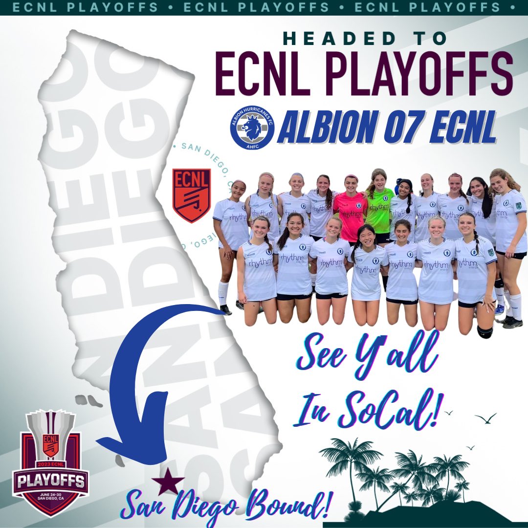 Only 5 days away! Can’t wait to head to San Diego! Ready for some SoCal weather and @ECNLgirls Playoffs!✈️☀️🌴🌊⚽️

See Y’all There!
🗓️Sat 6-24
⏰8:00 am ☕️
🆚@labreakersfc 
🏟️Surf Cup Sports Park #4
#ahfcpride #ahfcfamily

@ahfcsoccer @ImYouthSoccer @PrepSoccer