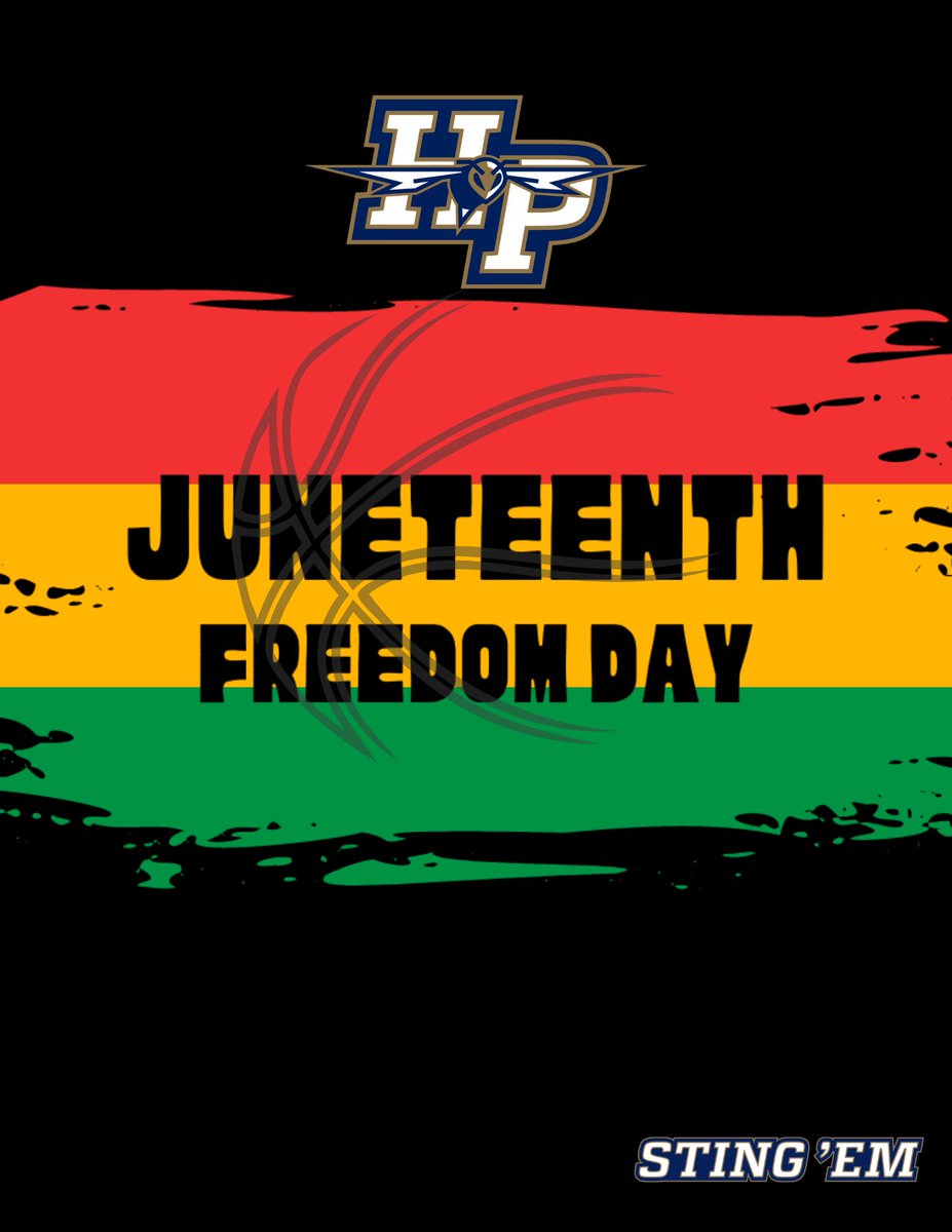 June 19, 1865. Today we celebrate. 
Happy Juneteenth from HPU Women’s Basketball.🖤♥️💛💚