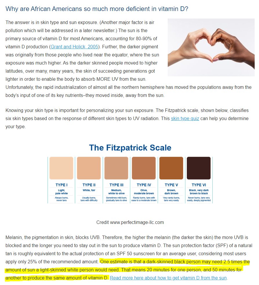 @baseballcrank The low sun absorptivity of black skin at European latitudes has huge knock-on effects related to that population's significantly increased rates of diabetes & heart disease, but according to you none of it is real. 🤡