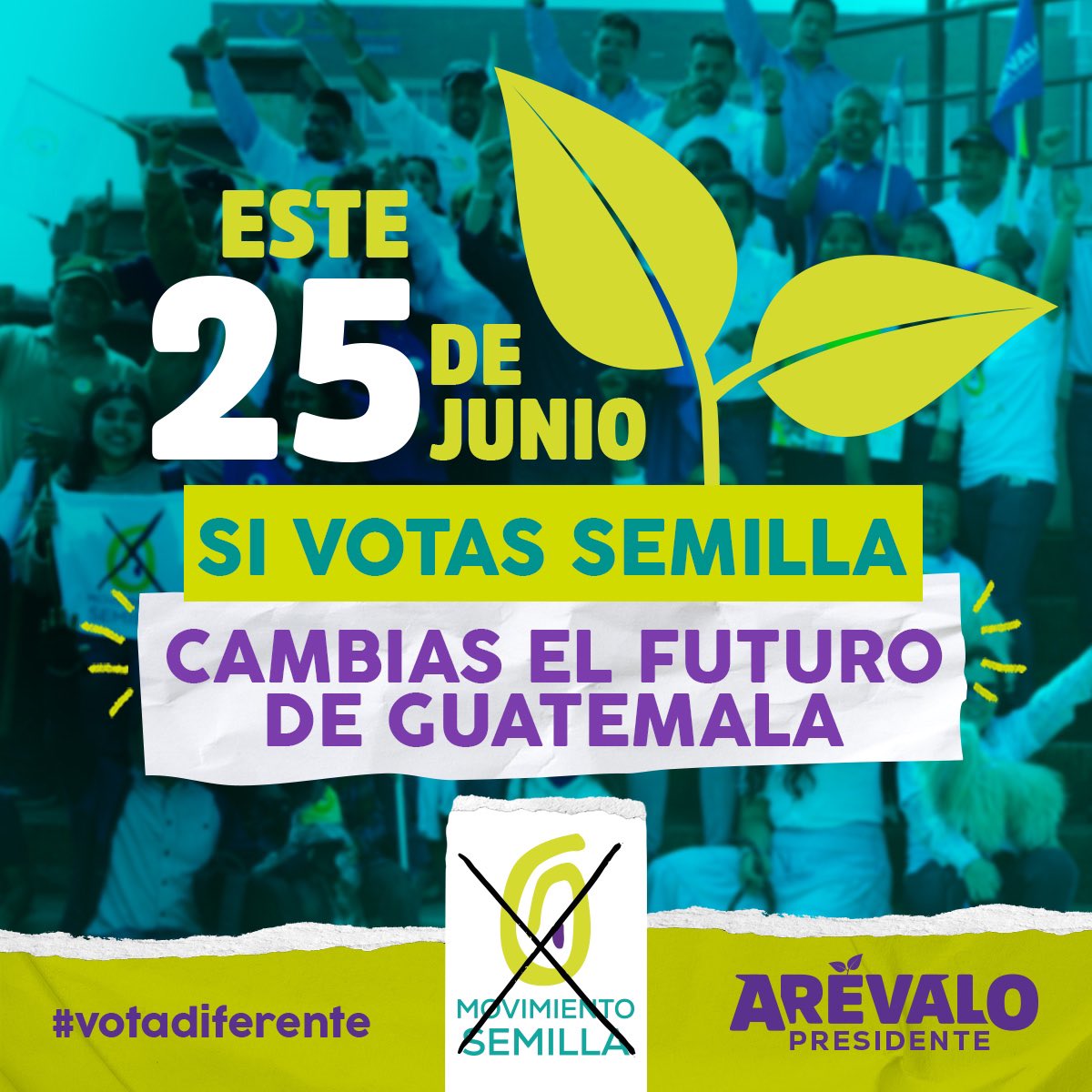 BArevalodeLeon's tweet photo. Este 25 de junio:

Papeleta blanca: ✍🏼❎🌱
Papeleta verde: ✍🏼❎🌱
Papeleta celeste: ✍🏼❎🌱
Papeleta rosada: ✍🏼❎🌱
Papeleta amarilla: ✍🏼❎🌱

Si votas por @msemillagt, cambias el futuro. Atrévete y #VotaDiferente🌱. 

¡Vota Semilla en todas las papeletas! https://t.co/nZVOt0Jkqy