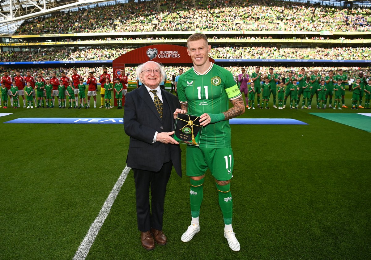 Capping a special night with two assists.

100 not out for our Jimmy 💚

#COYBIG | #IRLGIB