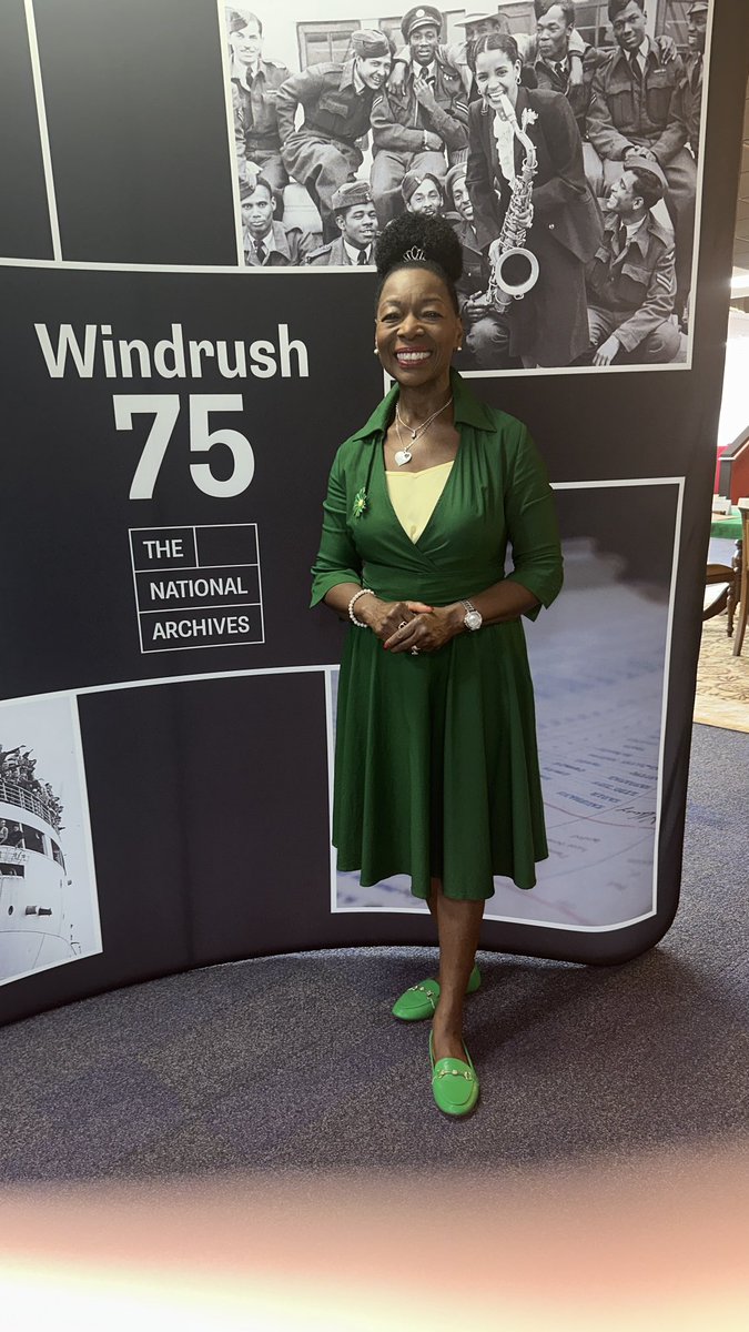 Had the most thrilling time today at the National Archives celebrating with the wonderful presenter Chloe Vethamony, #Windrush75 with hundreds of schoolchildren on Zoom sharing my story of Coming to England and answering their questions ⁦<a href="/UkNatArchives/">The National Archives</a>⁩ ⁦❤️