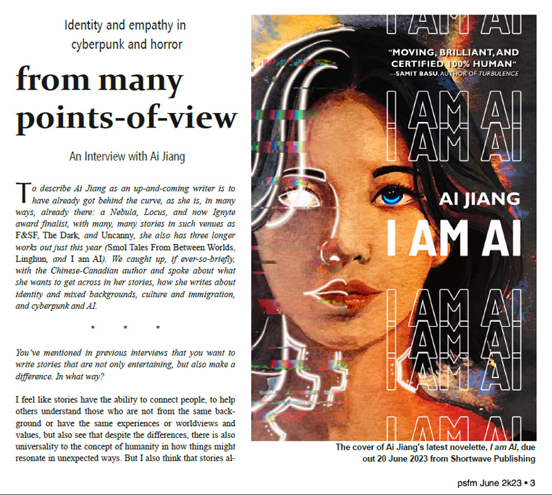 PenumbricMag's tweet image. Out tomorrow: @AiJiang_&apos;s #IamAI! (you can order it through shortwavepublishing.com/catalog/i-am-a…)

While you&apos;re waiting, you can read our #interview in this month&apos;s #Penumbric (penumbric.com/currentissue/i… and pdf penumbric.com/currentissue/I…)

#scifi #horror #ai #cyberpunk #identity #empathy