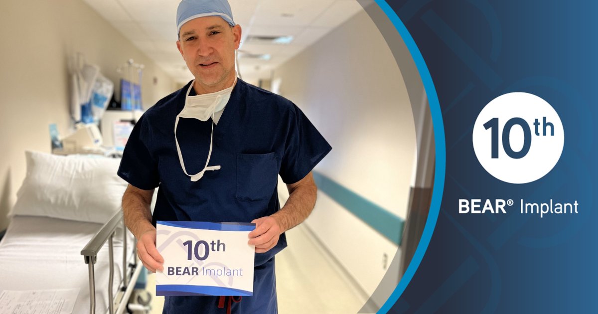 1️⃣0️⃣🐻! Congratulations to Dr. Paul Haynes of @SeaviewOrtho for completing his 10th #BEARimplant procedure, performed at Toms River Surgery Center in New Jersey. #ACLtear #aclsurgery #BEARimplant #MilestoneMonday