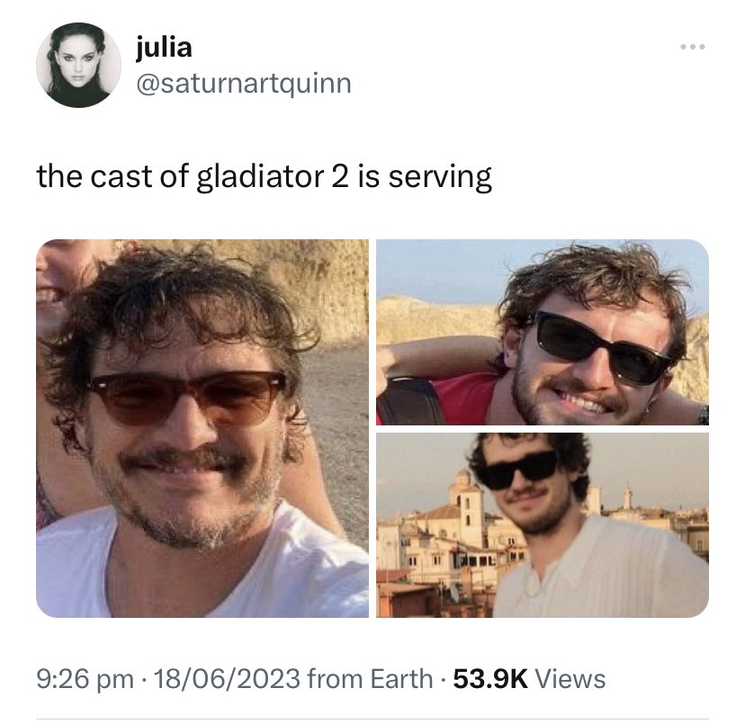 the cast of gladiator 2 are all Pedro Pascal variants