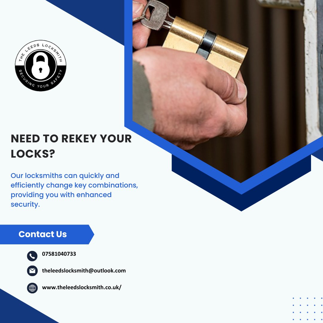 theleedslocksm2's tweet image. Need to Rekey your Locks
🌐theleedslocksmith.co.uk
✉ theleedslocksmith@outlook.com
☎ 07581040733
#DoorLockRepair #WindowLockRepair
#DoorLockProblem #homesecuremost #homesecure
#key #keyrepairs #locksmith #experiencedLocksmith
#cityandguildqualified
