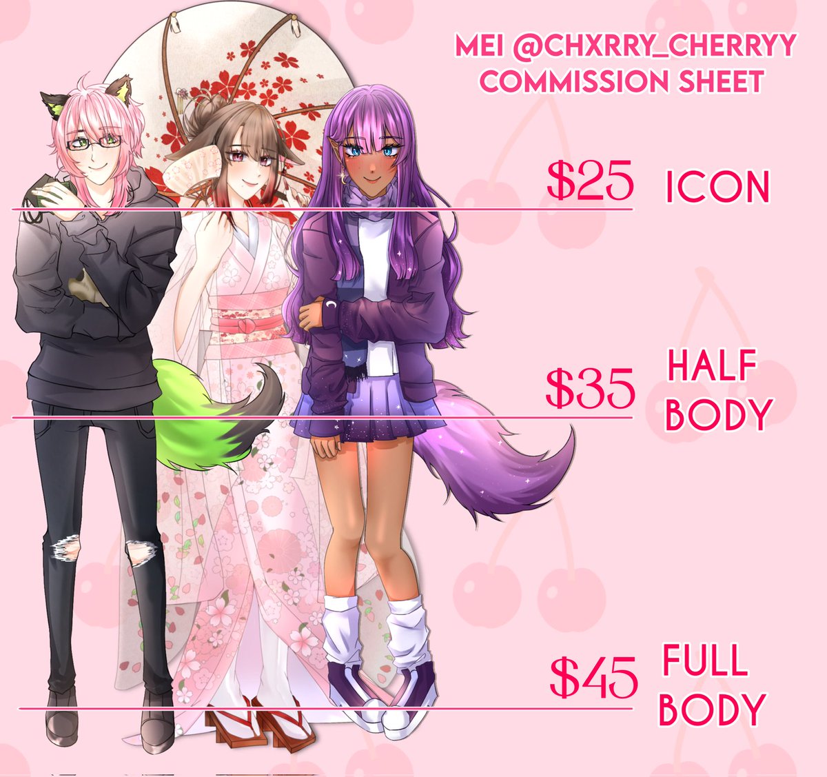 chxrry_cherryy's tweet photo. ‼️NEW COMMISSION SHEET ‼️

Heyaa, it's Mei! I'm back with another new commission sheet! I made sure to make it all clear!

‼️ EMERGENCY COMMISSION ‼️

Still accepting commissions!!! 
PLEASE DM ME IF YOU'RE INTERESTED! RTS ARE REALLY APPRECIATED! 💗✨ https://t.co/Cri4afOFAp