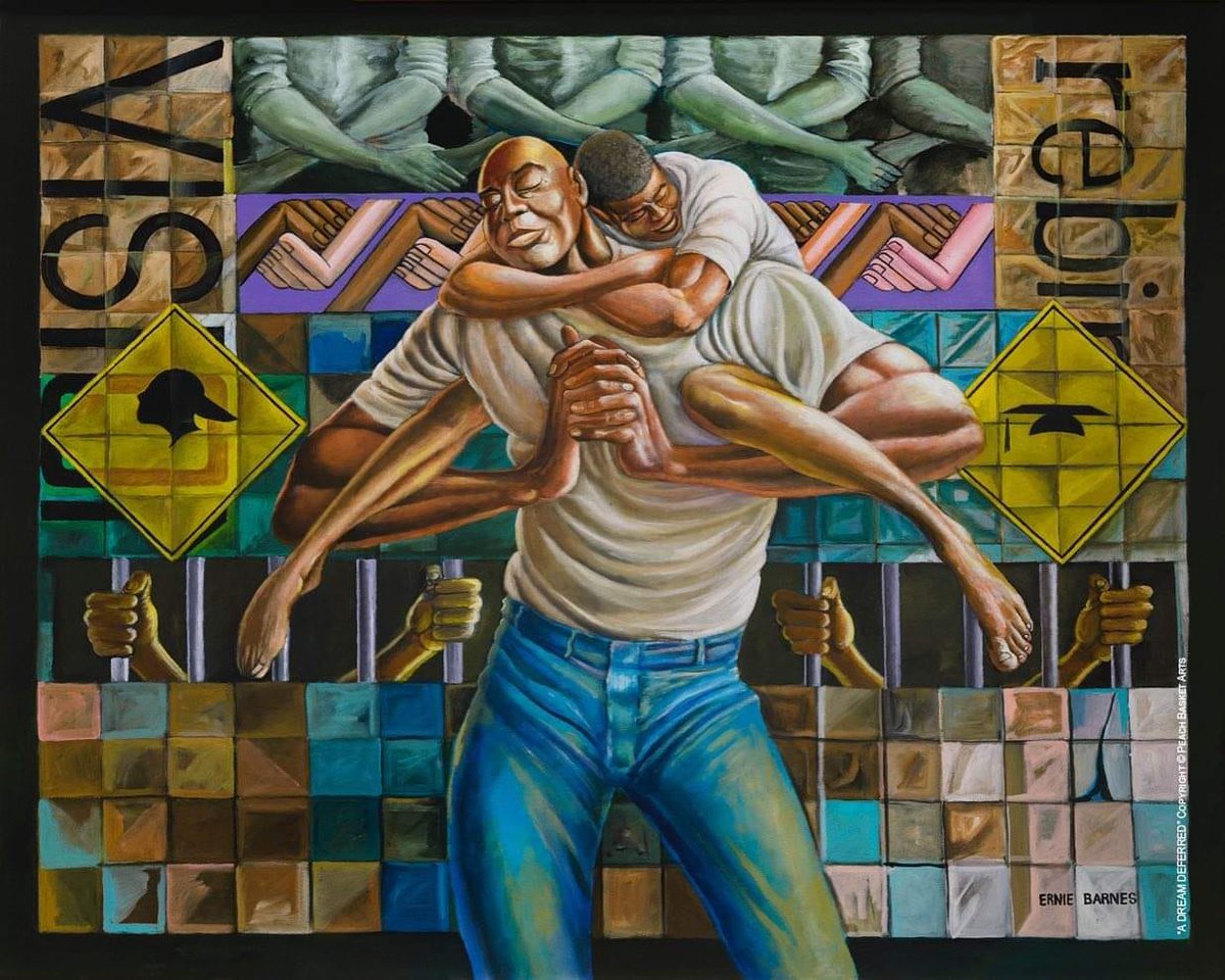 LAUSDSup's tweet image. One day after Father&apos;s Day and on Juneteenth, I feel compelled to share this Ernie Barnes&apos; piece which speaks to both in a way only Barnes&apos; art could. #ErnieBarnes #Juneteenth2023