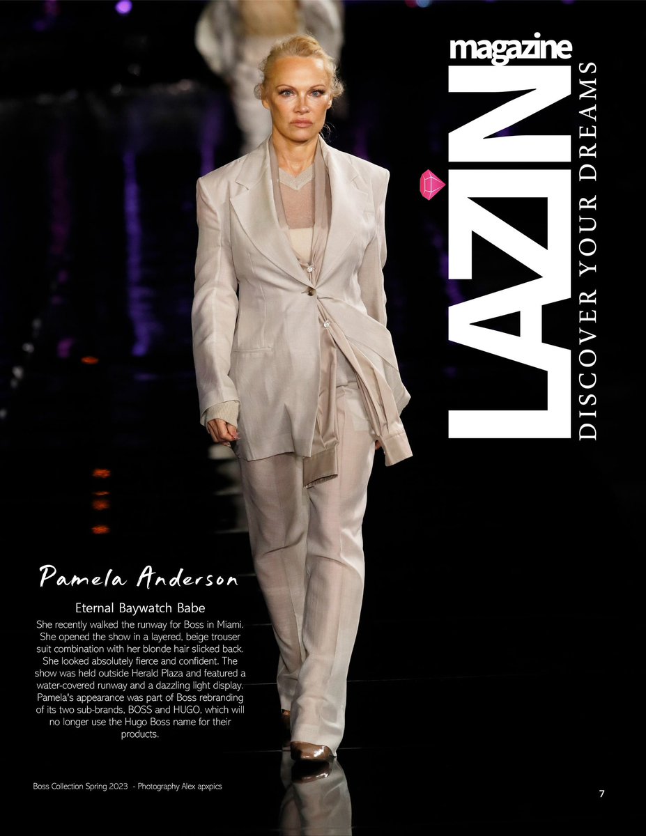 LazinMagazine's tweet photo. @pamelaanderson Love the #passion in this tweet - we were lucky to feature you for the recent Boss collection - thank you for all of your gifts. #Trendy - #Sexy - #Superwoman 🤗🤗🙏🙏 https://t.co/cKwhl37Kh8