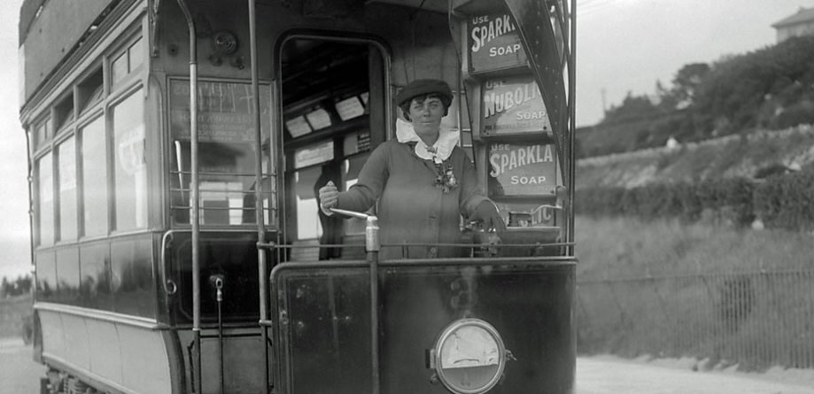 Beatrice Page of Weston-Super-Mare made history as the first woman in the UK to drive a tram when the men were called up in WW1. She faced vocal opposition and was made to resign when the WW1 ended but was invited back to drive the last tram in 1942 when the tracks were taken up.