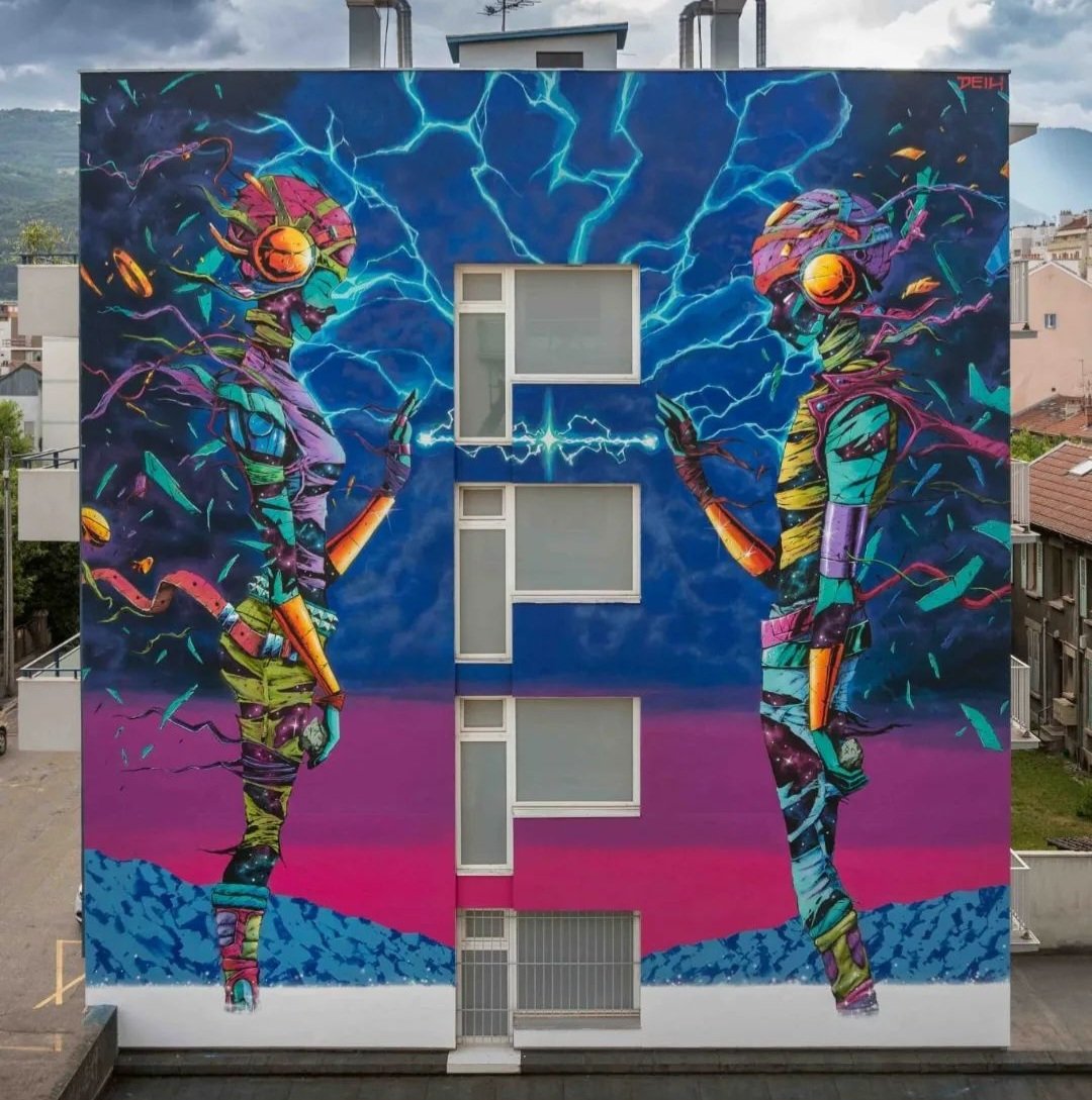 MolinaStreetArt's tweet photo. 'Beyond us' by Spanish Deih fir StreetArtFest 2023 in Grenoble, France #deih #gsaf2023 #grenoble #streetart #lamolinastreetart 📷 via artist https://t.co/IVEd8JbD33 https://t.co/CqRy5DLhDD