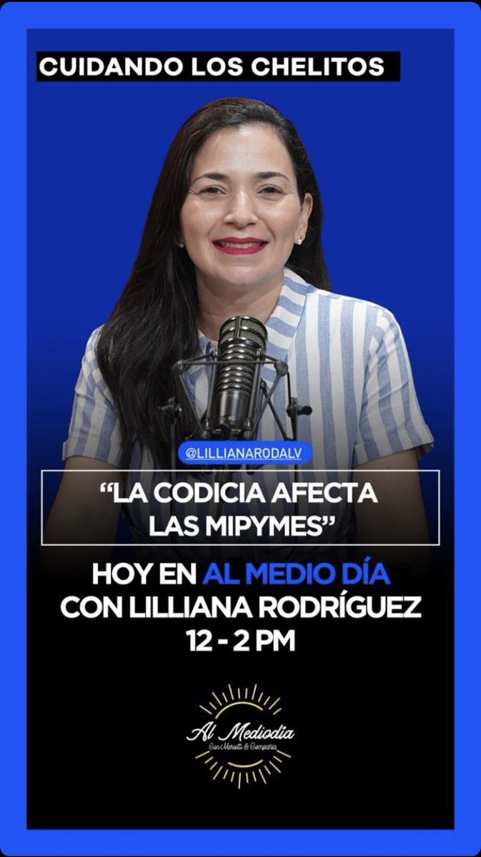 lillianarodalv's tweet photo. A la 1 estaré en @almediodiaradio conversando sobre las facilidades de liquidez otorgadas por la Junta Monetaria, su colocación por parte de las entidades e impacto en el sector de las mipymes. Por @rumba985fm https://t.co/BGYWEYOdnS
