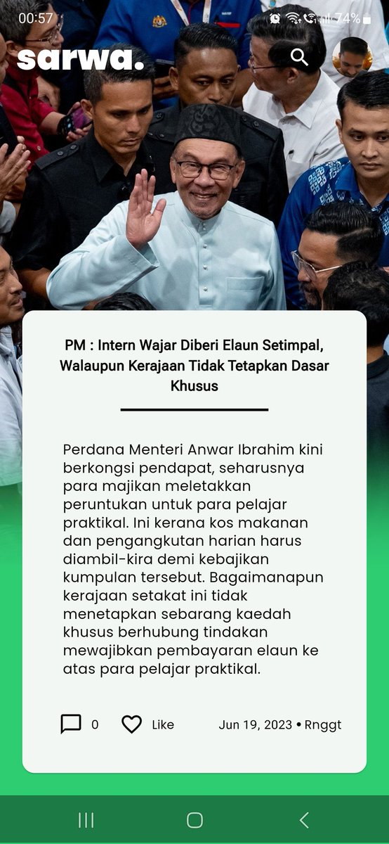 SarwaApp's tweet photo. Sarwa Hari Ini!
- FlyFM menjadi stesen radio pertama guna AI sebagai juruhebah radio
- 84% rakyat Malaysia tiada simpanan tetap bulanan

Download Sarwa : https://t.co/g9rOrobJId https://t.co/aByJ4hO9dv