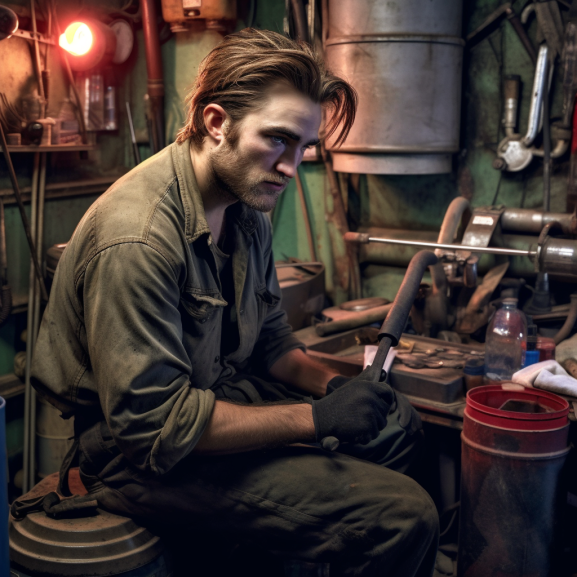 BlumFinance's tweet photo. If Robert Pattinson as a mechanic is the twist in the plot, our $1,000 staking position is the happy ending!  Tune into high yields! 🔧💰 https://t.co/Lm9Po9TeEV
