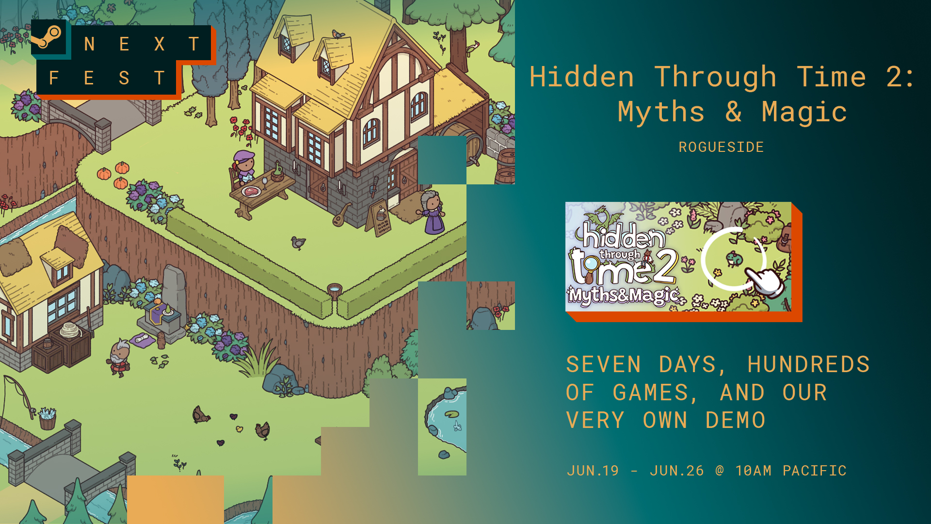 Rogueside on X: Get ready for a mystical adventure! 🌟 Play the free  Hidden Through Time 2: Myths & Magic demo during #SteamNextFest, from June  19 - 26. 🔎 Download now and