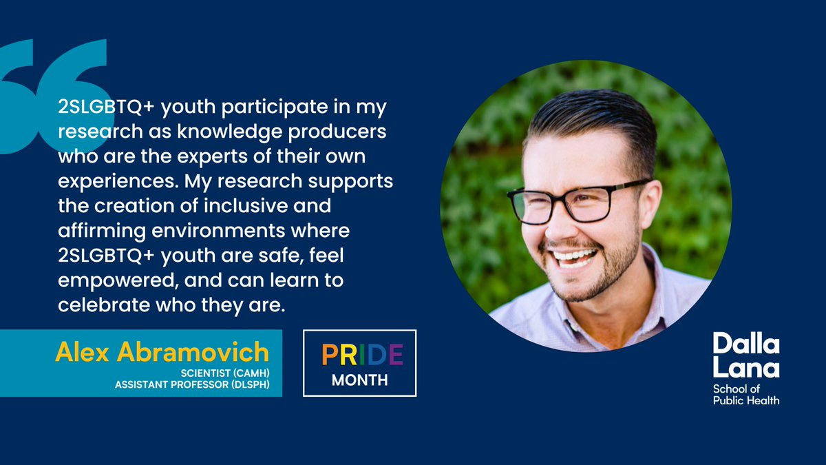 U of T Public Health (@uoft_dlsph) on Twitter photo "I hope that my research empowers 2SLGBTQ+ youth & young adults who have experienced discrimination, violence & stigma in the systems that are supposed to support everyone but do not." Prof. <a href="/IAlexAbramovich/">Alex Abramovich</a> conducts community-based & action-oriented research for positive change. "I hope that my research empowers 2SLGBTQ+ youth & young adults who have experienced discrimination, violence & stigma in the systems that are supposed to support everyone but do not." Prof. <a href="/IAlexAbramovich/">Alex Abramovich</a> conducts community-based & action-oriented research for positive change.