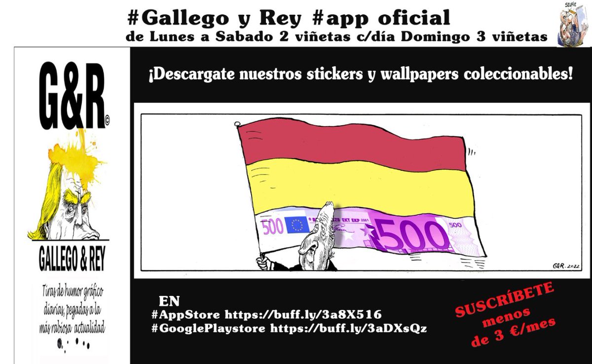 gallegoy_rey's tweet photo. 🙋 #felizlunesatodos
Descarga la #app #gallegoyrey y comparte risas con tus amigos
¡Regístrate ahora!🔥🎨
👇👇
#AppStore👉 https://t.co/1fCBAz4Zh6
#GooglePlaystore 👉https://t.co/2qj3RcRv9t
#humoreditorial #humorenespañol #humoristas https://t.co/H3gZJD3uUE