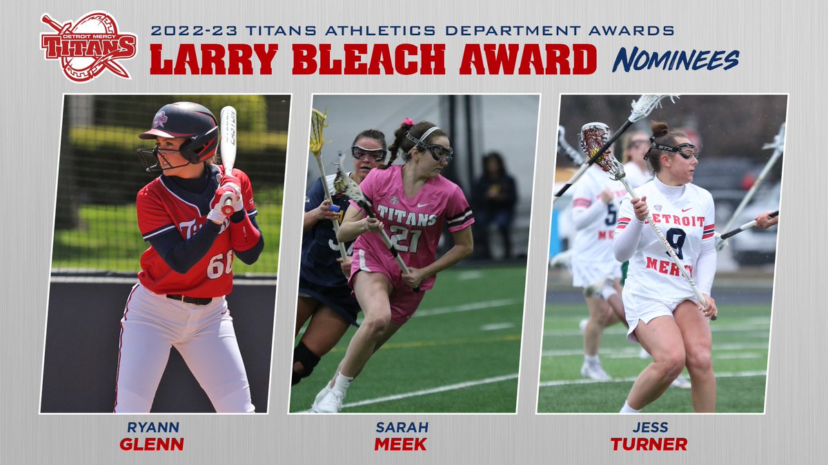 We are releasing our nominees for this year's Department awards. Winners will be announced on Wednesday and the 1st set of nominees are for the Larry Bleach Award, for student-athletes who sets the strength &amp; conditioning standards  #DetroitsCollegeTeam #TitanAwards
