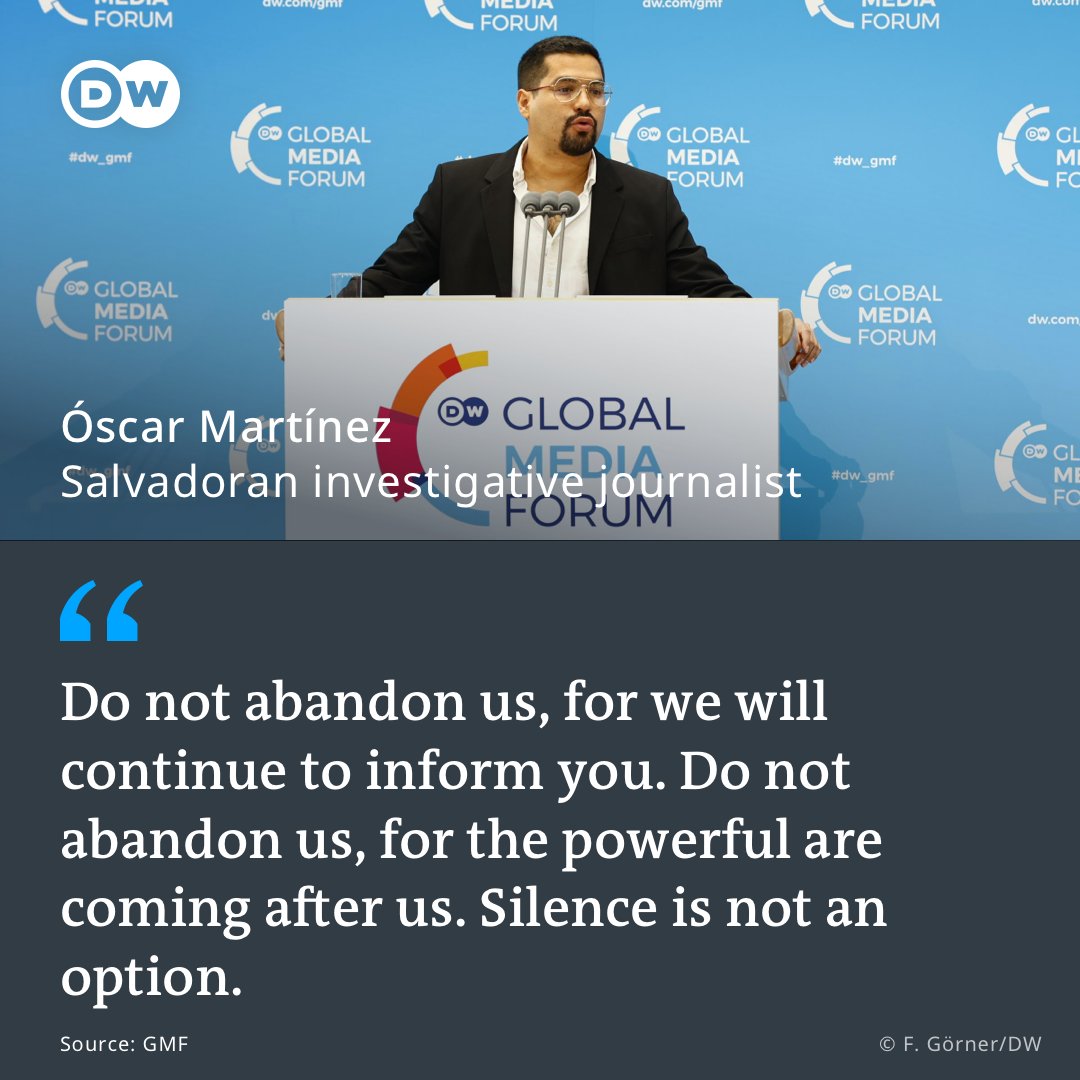 DeutscheWelle's tweet image. &quot;El Salvador is moving steadily towards becoming a dictatorship. It is no longer a democracy,&quot; #FOSA winner Oscar Martínez (@CronistaOscar) said at #GMF23. &quot;And yet, never before in this century has Salvadoran journalism uncovered so many cases of corruption and state violence.&quot;