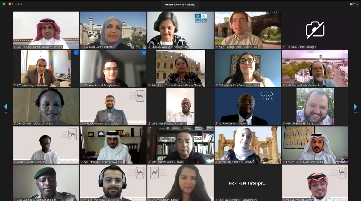 📢 The 5th World Heritage Site Managers' Forum begins its first online session today! 🎉 Heartfelt appreciation to Saudi Arabia and for hosting this event &amp; #ICCROM organisers with #UNESCO . Celebrate past achievements and tackle future challenges together for #Next50 | #WHSMF23
