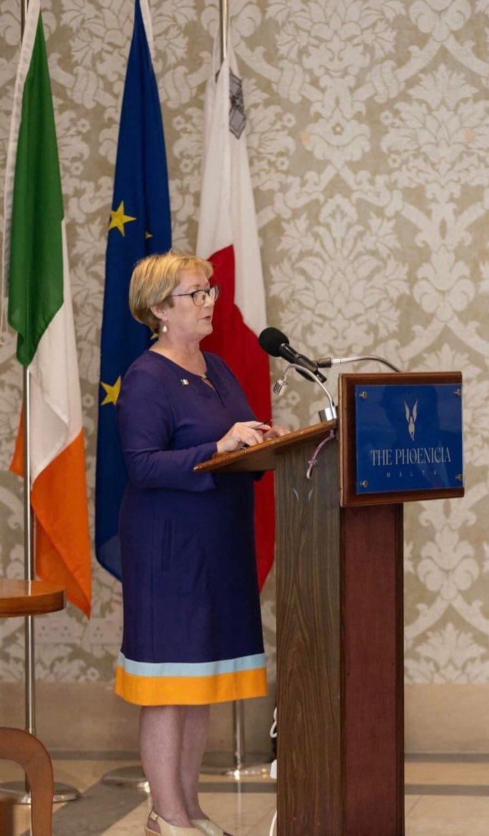 IrishEmbMalta's tweet photo. A very successful evening at the #Phoenicia Hotel with the #IrishBusinessNetwork last Friday with keynote address by Amb Caroline Whelan. Many & varied were the topics discussed & a sublime performance from the @MaynoothUniversity Chamber Choir to round off the evening. https://t.co/YDWnh5B2w6