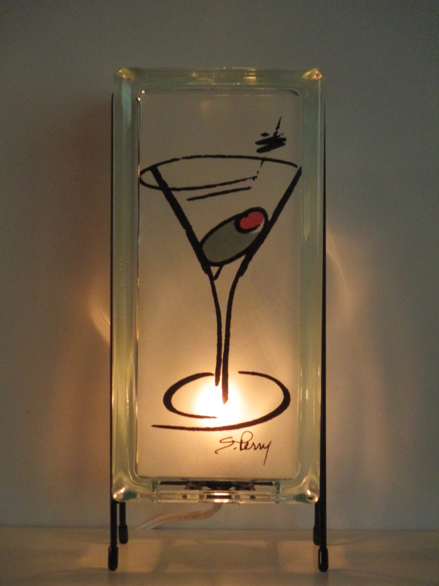 FREE SHIPPING #freeshipping #lamps #lamp #nightlight #gifts #giftsforher #giftsforhim #etsy #handmade #homedecor #glassblock #birthdaygift #martini #bardecor #homebar #mancaver #mancave #giftforhim #kitchendecor #barart #retrobarart #handmadegifts #weddinggift #midcenturymodern