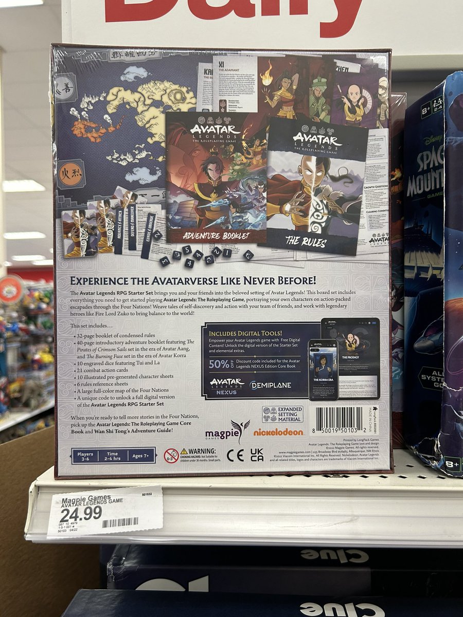 Was in Target, and saw the starter kit for Avatar RPG from <a href="/MagpieOfficial/">Magpie Games</a> ! Super cool! I am hoping more and more games make it to the big box market.