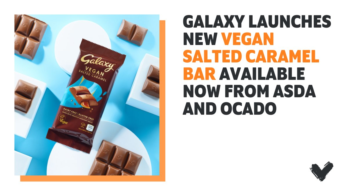 veganuary's tweet photo. Exciting news! @GalaxyChocolate has added a NEW Vegan Salted Caramel bar to its growing range of vegan bars. The new vegan salted caramel bar is made with hazelnut paste and filled with creamy salted caramel. Are you excited about this flavour?👇🍫 https://t.co/092LoCbi02