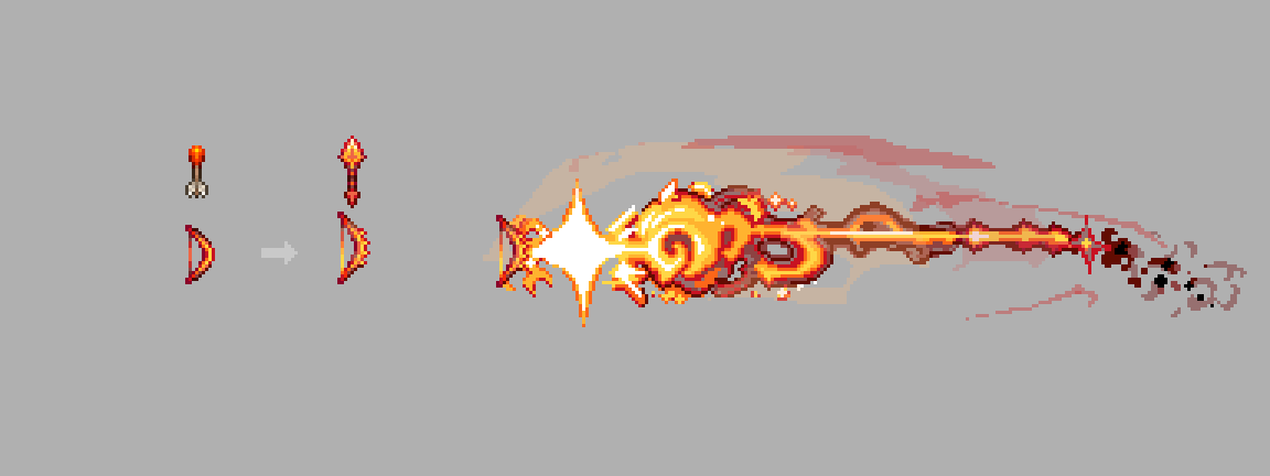 A little molten fury rework idea I had for #Terraria 
would act as a sort of ballista
#pixelart #ドット絵