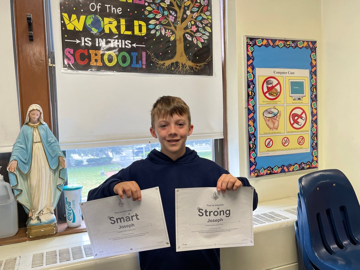 SMHschoolMilton's tweet photo. SMH–Faith, Excellence, Service! Joseph was awarded Internet Awesome Status because he has proven to be Internet Alert, Kind, Smart, &amp; Strong! @bostoncathsupt @csoboston @csfboston #BostonCatholicSchools #rcabschools #ArchdioceseOfBoston #ArchdioceseOfBostonCatholicSchools https://t.co/JcGC4rshiB