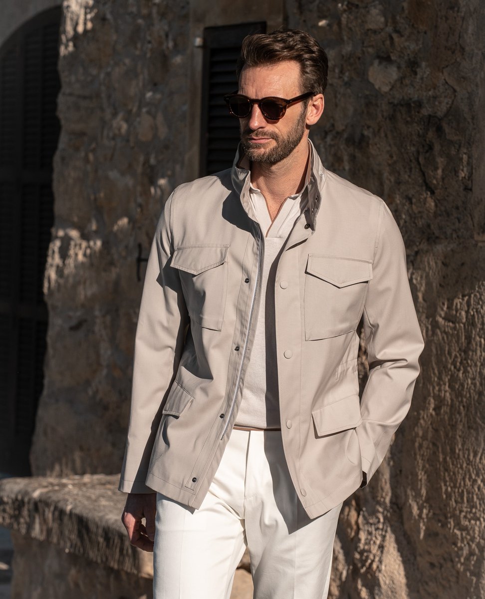 ParmaPini's tweet photo. Experience timeless elegance with our Beige Field Jacket in Loro Piana Green Storm System® Wool - Crafted in Italy with exceptional quality.

https://t.co/zkLMcfKIXV

#piniparma #menswear #menslooks #summeroutfit #greenstormsystem #loropiana #fieldjacket https://t.co/4XiQ0Frs1p