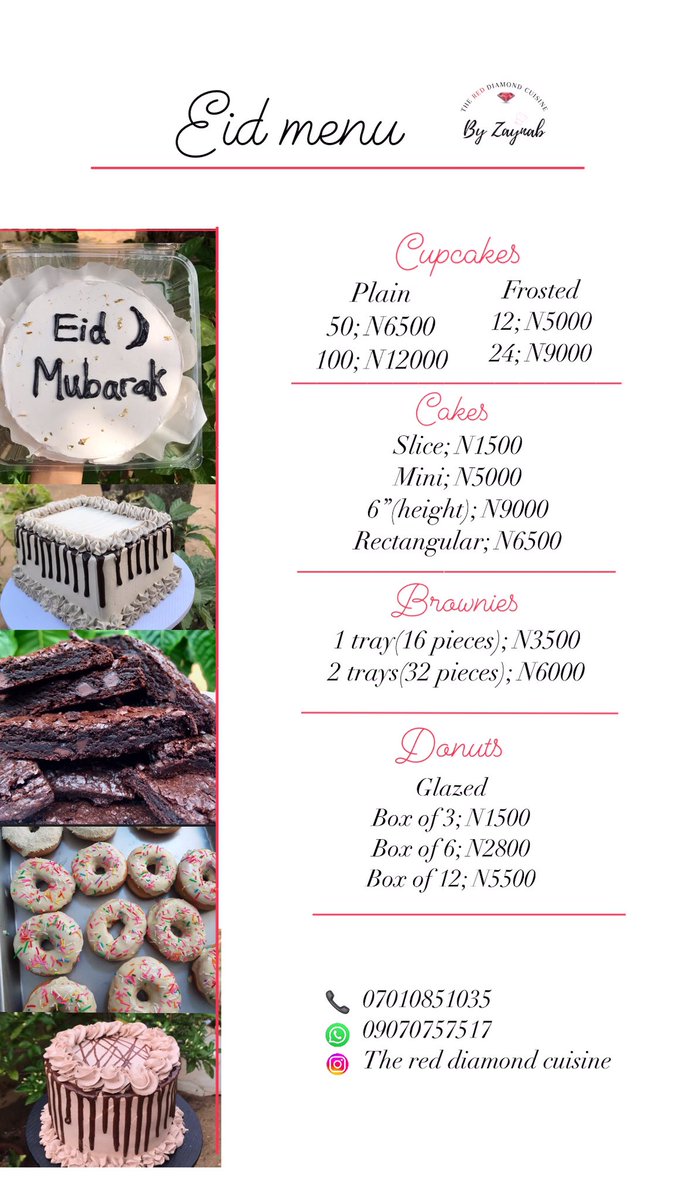 _byzainab's tweet photo. Hello guys😁. The Red Diamond Cuisine’s Eid Menu is out💃🏻 https://t.co/aZIuWwcvHm