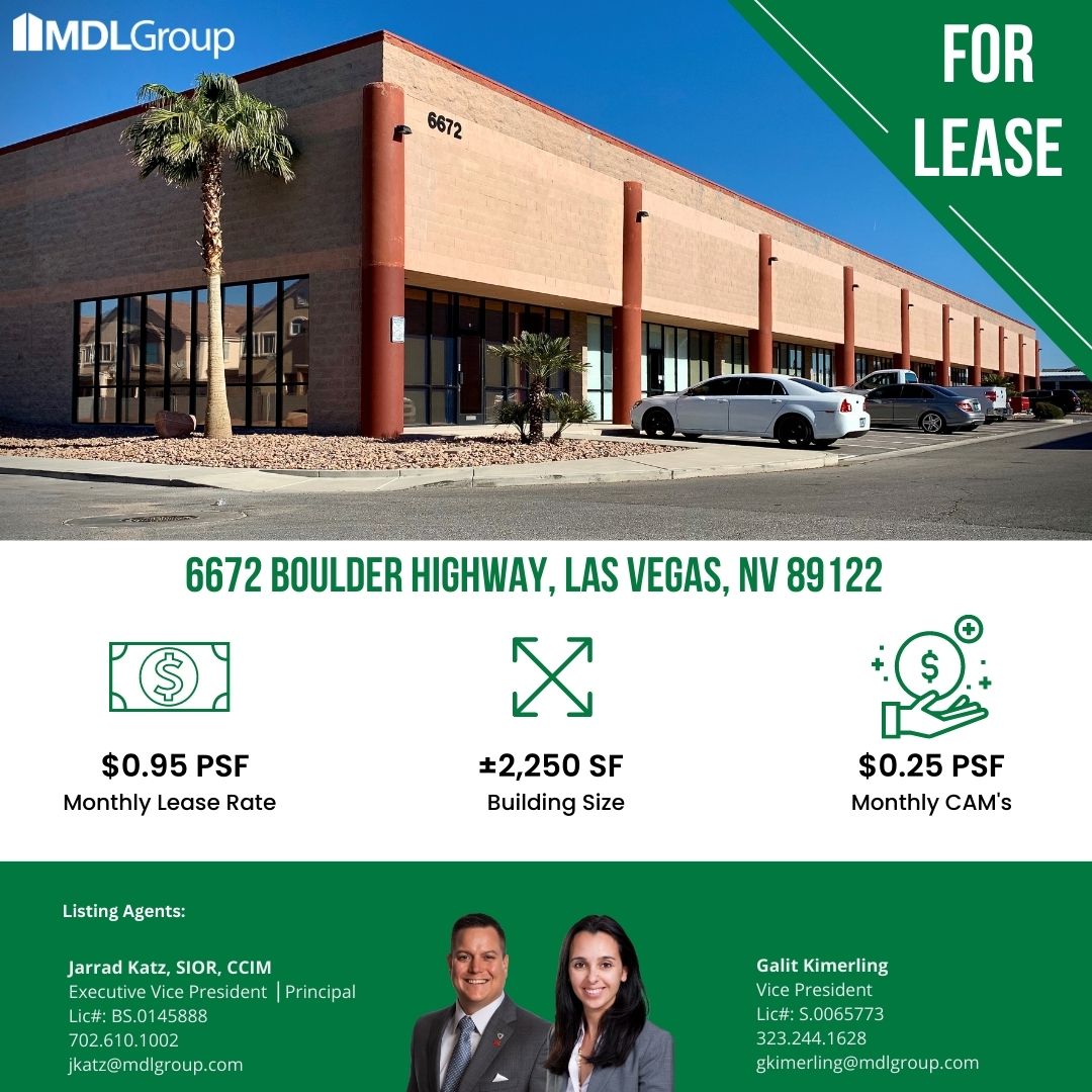 mdlgroup's tweet photo. ±2,250 SF Turnkey office warehouse suite is available for lease! Located at the gateway to Henderson just north of Sunset on Boulder Hwy.
#MDLGroupLV #CommercialRealEstate #CRE #Propertyoftheday #warehouse #CREListing #CommercialRealEstateBroker #Corfac #LV https://t.co/n4iRhLCaqe