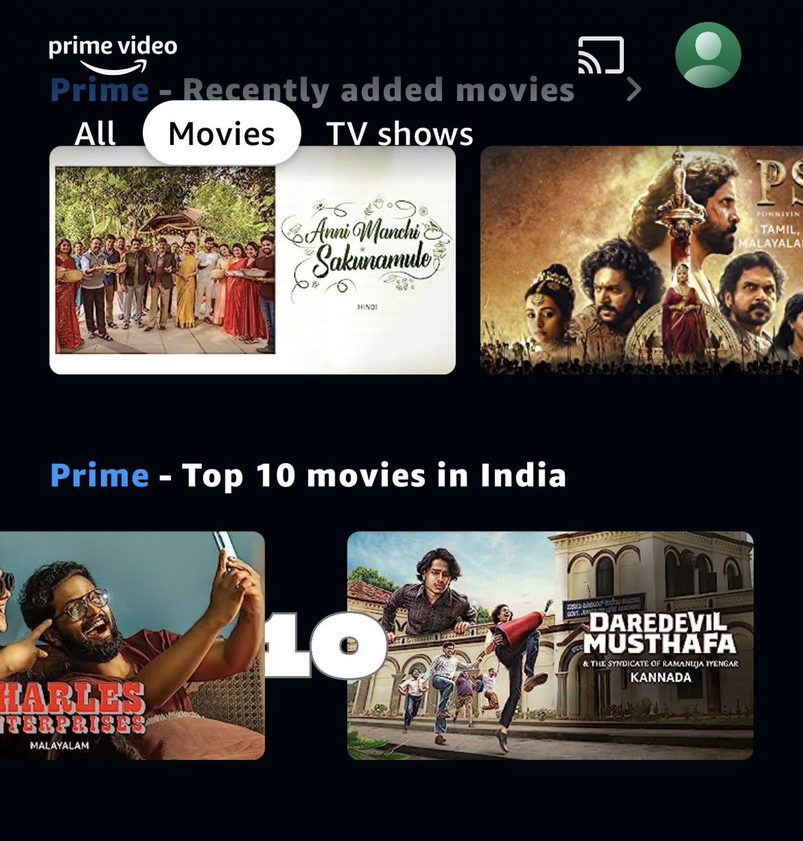 Ddm is in the list of top 10 movies in India on prime. 🥳

Can we bring it up to #1st position? 😬

#DdmOnPrime
#DaredevilMusthafa 
#BlockbusterDdm