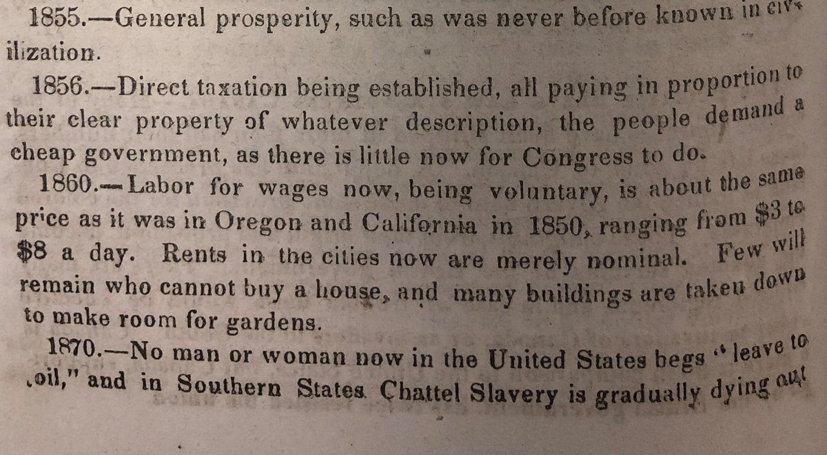 TheITPS's tweet photo. To commemorate #Juneteenth2023, we offer this series of predictions from a Paine-inspired publication in 1850 from the #TPNHA collection, predicting and wishing for emancipation. https://t.co/CxkADcb8c0