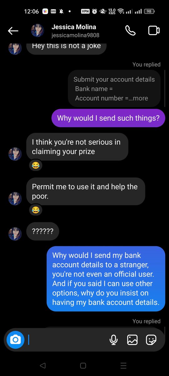 its_neisha's tweet photo. Nagkalat kayo mga ani to the mal~ 🤣 #scammers #becareful #scammersalert #scam #phishing https://t.co/ws9tl6lqU1