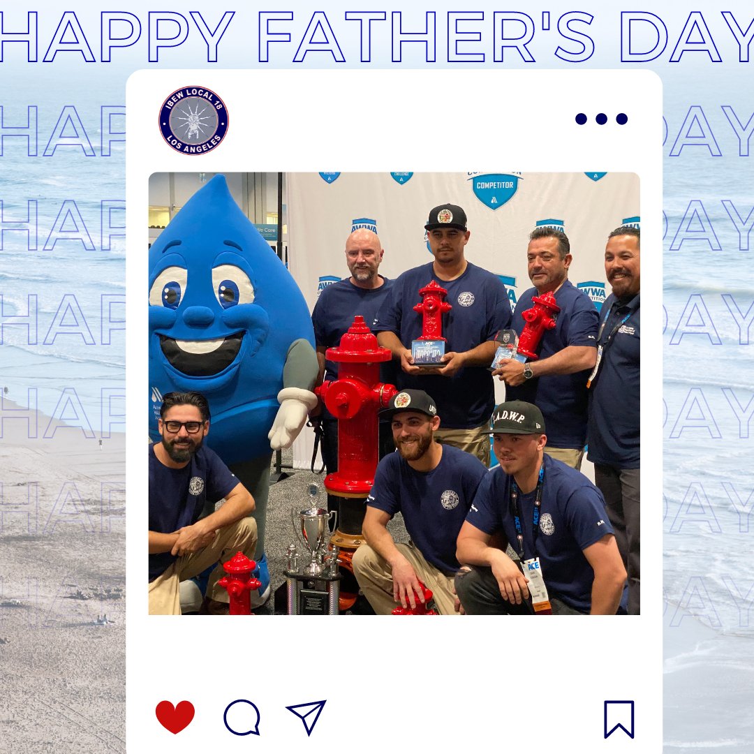 IBEWLocal18's tweet image. Happy Father&apos;s Day to Water Utility Worker David Carlson and his teammates: Timothy Gonzales, Chris Torres, and Coach Alfredo Sandoval from Water Distribution&apos;s Western District, who recently won 1st place in a competition.