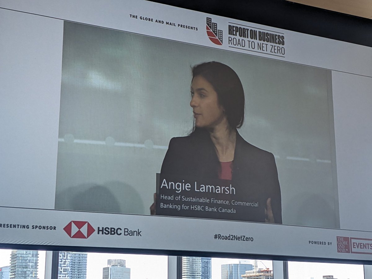 "Sustainability is more than climate." 

Angie Lamarsh, Head of Sustainable Finance, Commercial Banking, @HSBC_CA at <a href="/TheGlobeEvents/">Globe and Mail Events</a> #Road2NetZero

(I'm also 100% confident that the ESG human capital and talent gap can be quickly closed)