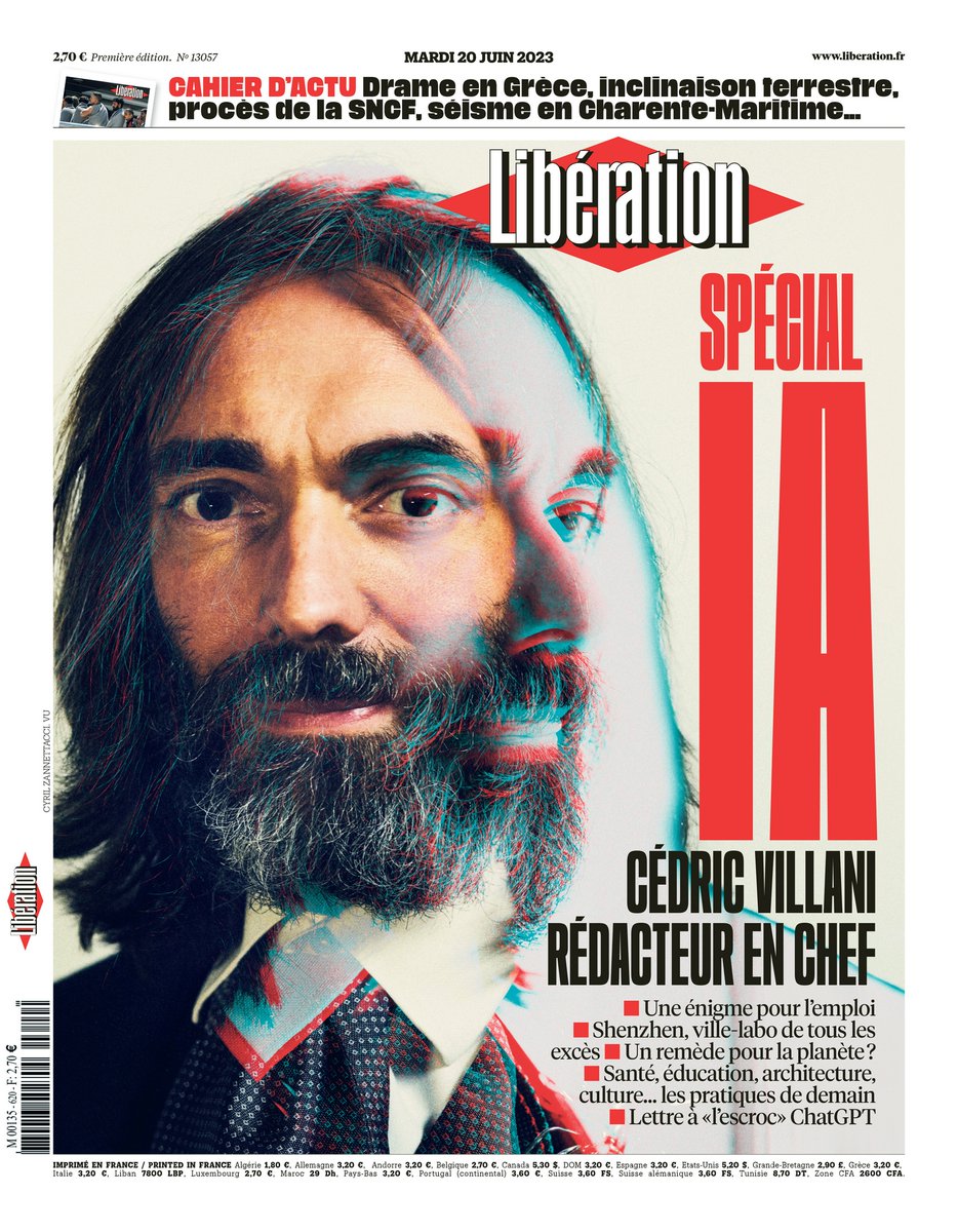 libe's tweet photo. #IntelligenceArtificielle : découvrez mardi le numéro spécial IA, avec @VillaniCedric rédacteur en chef

Lire : https://t.co/nj2k4mQp7h https://t.co/zyvkGeDdFc